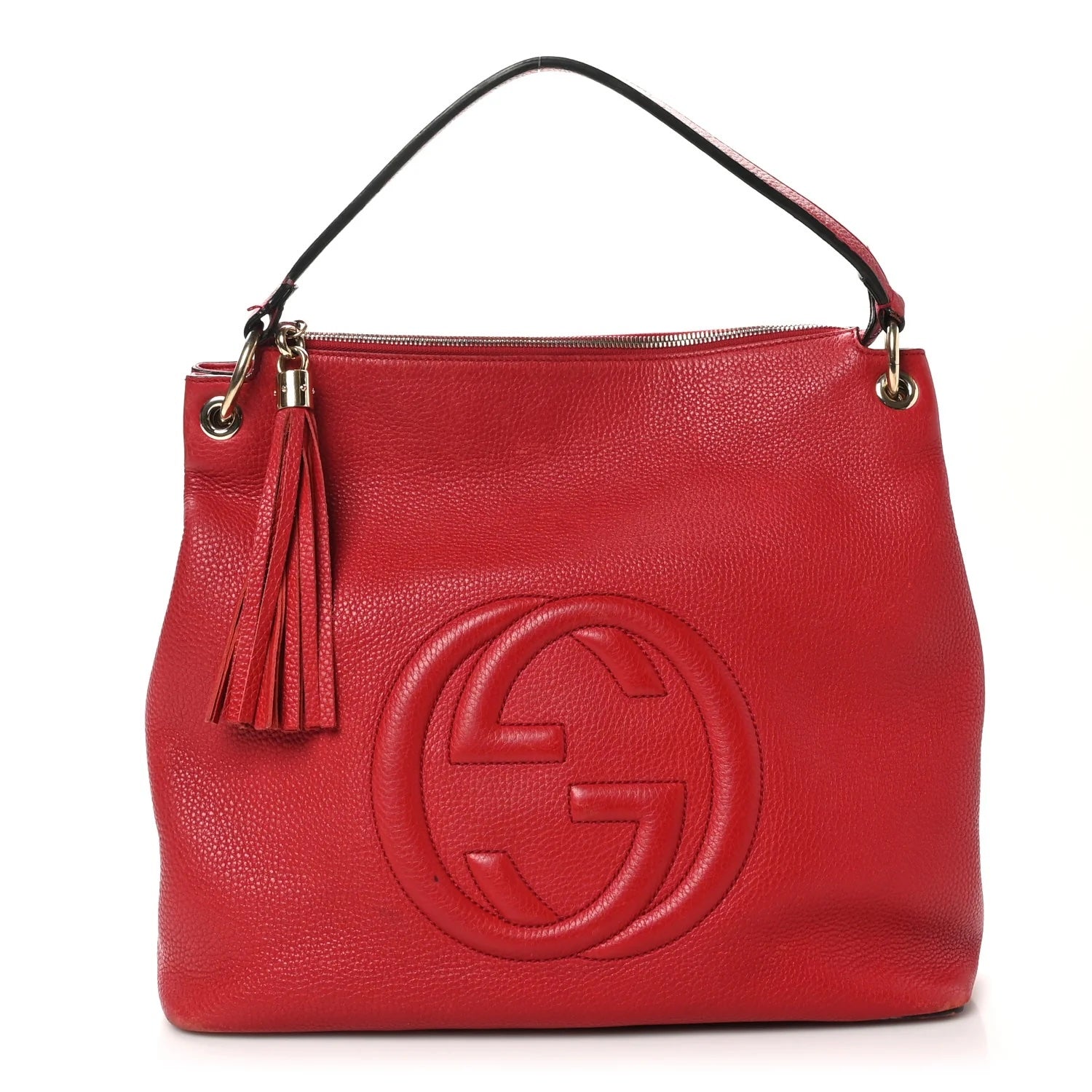 GUCCI LARGE PEBBLED CALFSKIN SOHO CONVERTIBLE HOBO BAG