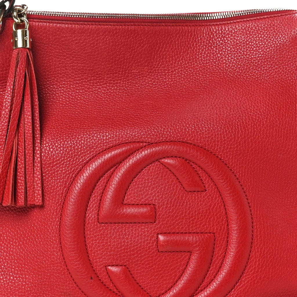 GUCCI LARGE PEBBLED CALFSKIN SOHO CONVERTIBLE HOBO BAG
