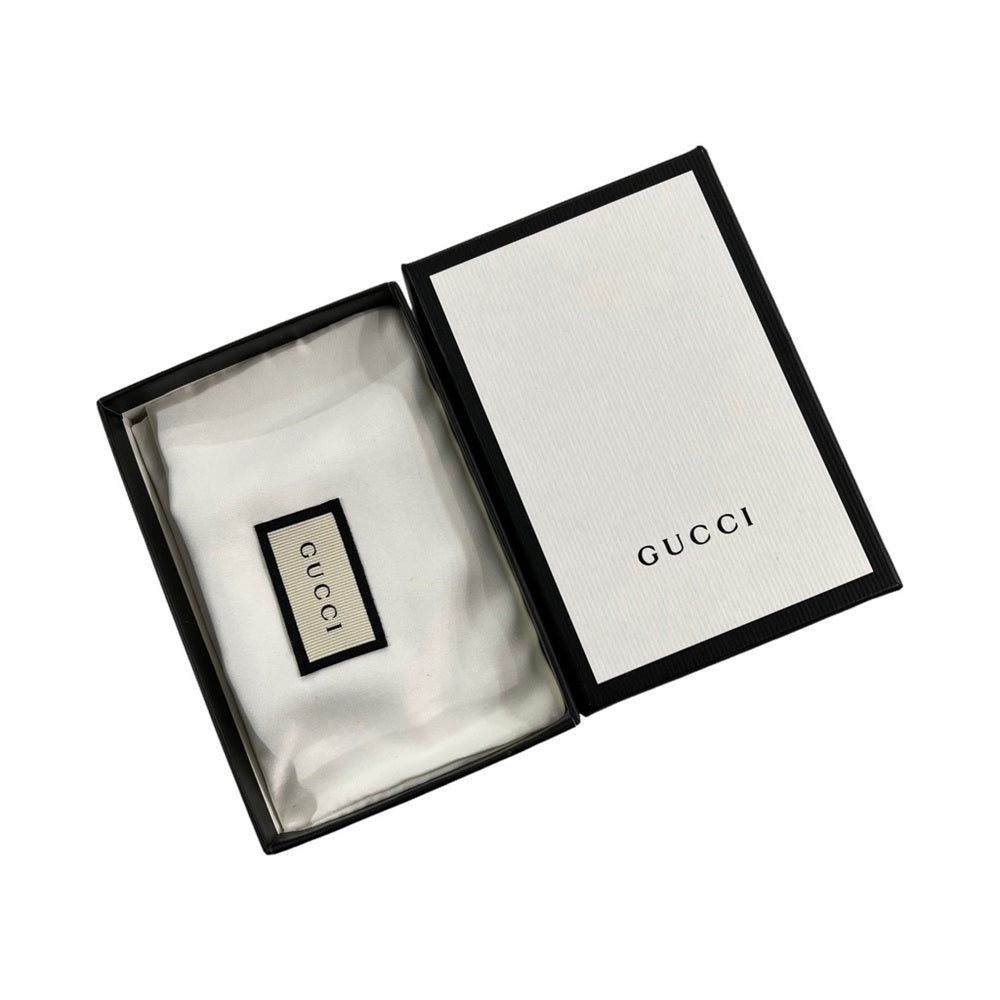 GUCCI PLUTONE CALFSKIN LEATHER LOGO CARD CASE