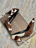 GUCCI POINTED TOE PONY HAIR PUMPS