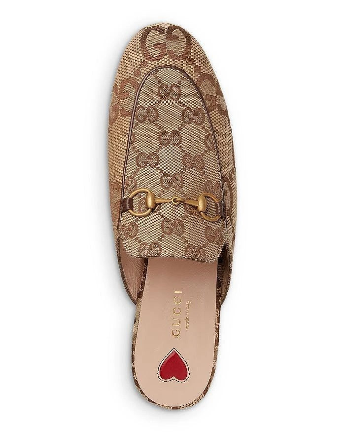 GUCCI JUMBO GG MONOGRAM PRINCETOWN LOAFER MULES
