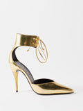 GUCCI PRISCILLA 105 METALLIC LEATHER PUMPS