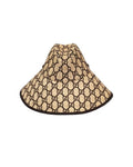 GUCCI RAFFIA ELAPHE GG MONOGRAM EMBROIDERED WIDE BRIM HAT