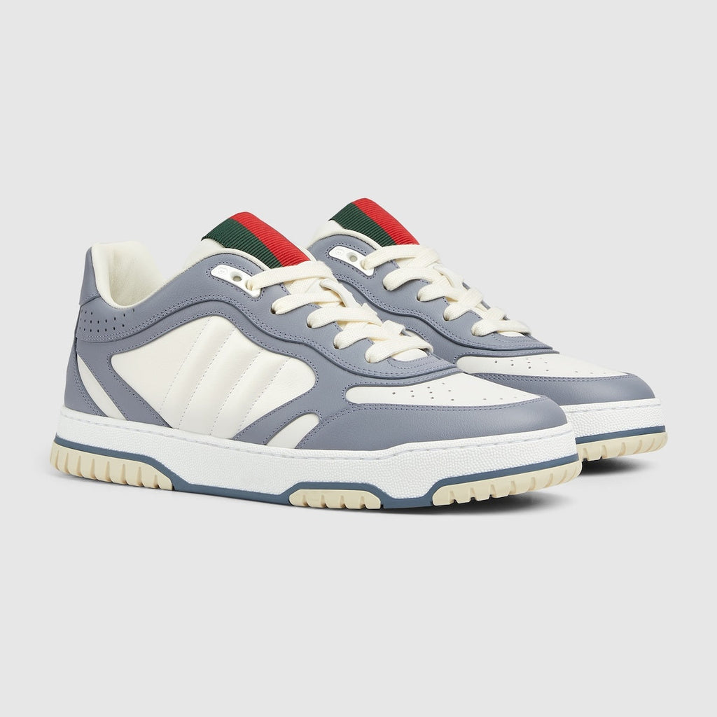 GUCCI RE-WEB MEN'S LEATHER SNEAKERS