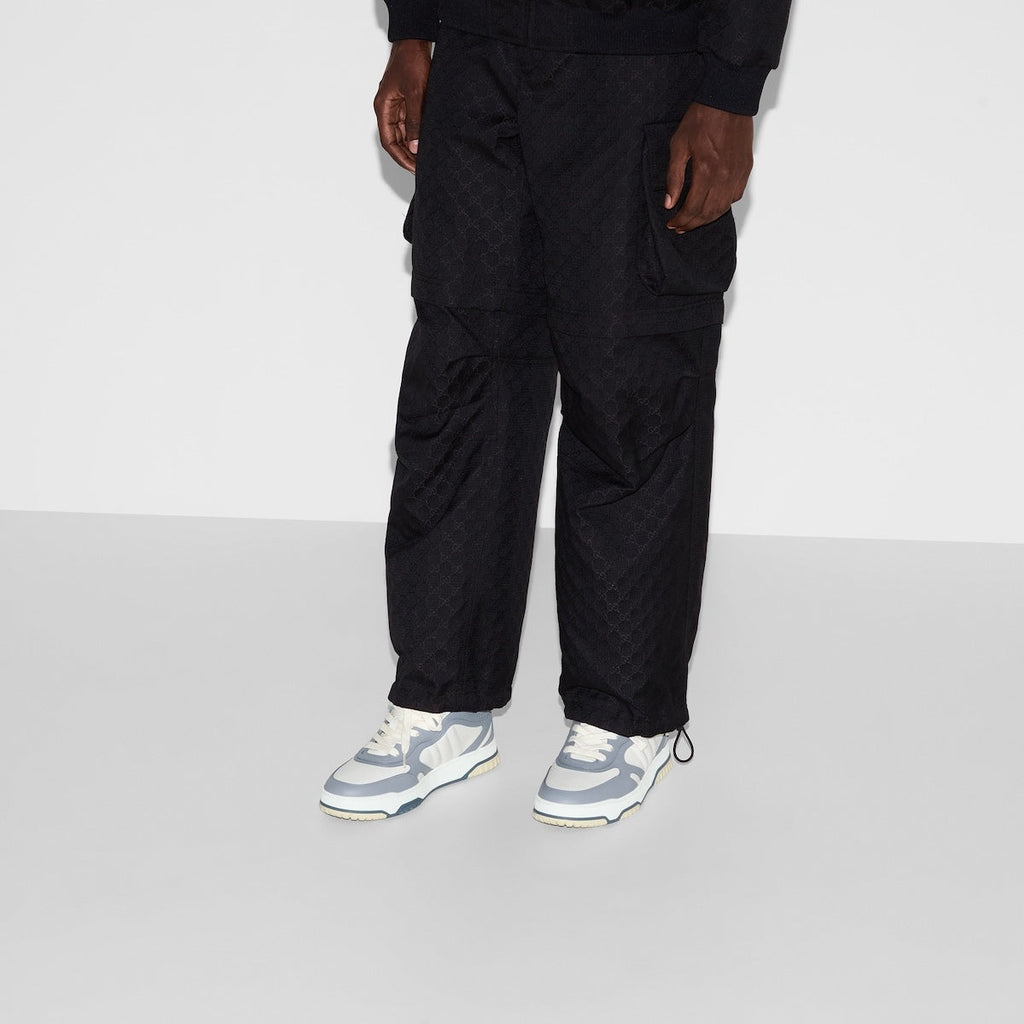 GUCCI RE-WEB MEN'S LEATHER SNEAKERS