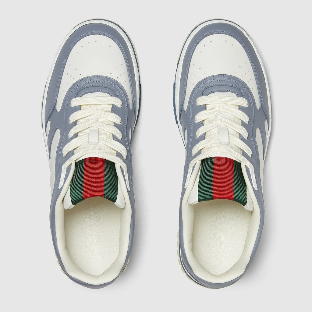 GUCCI RE-WEB MEN'S LEATHER SNEAKERS