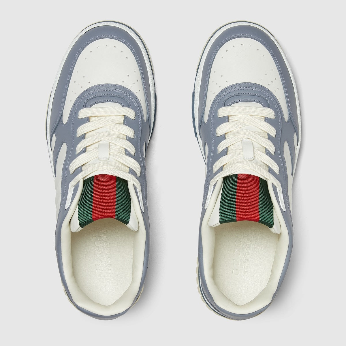 GUCCI RE-WEB MEN'S LEATHER SNEAKERS