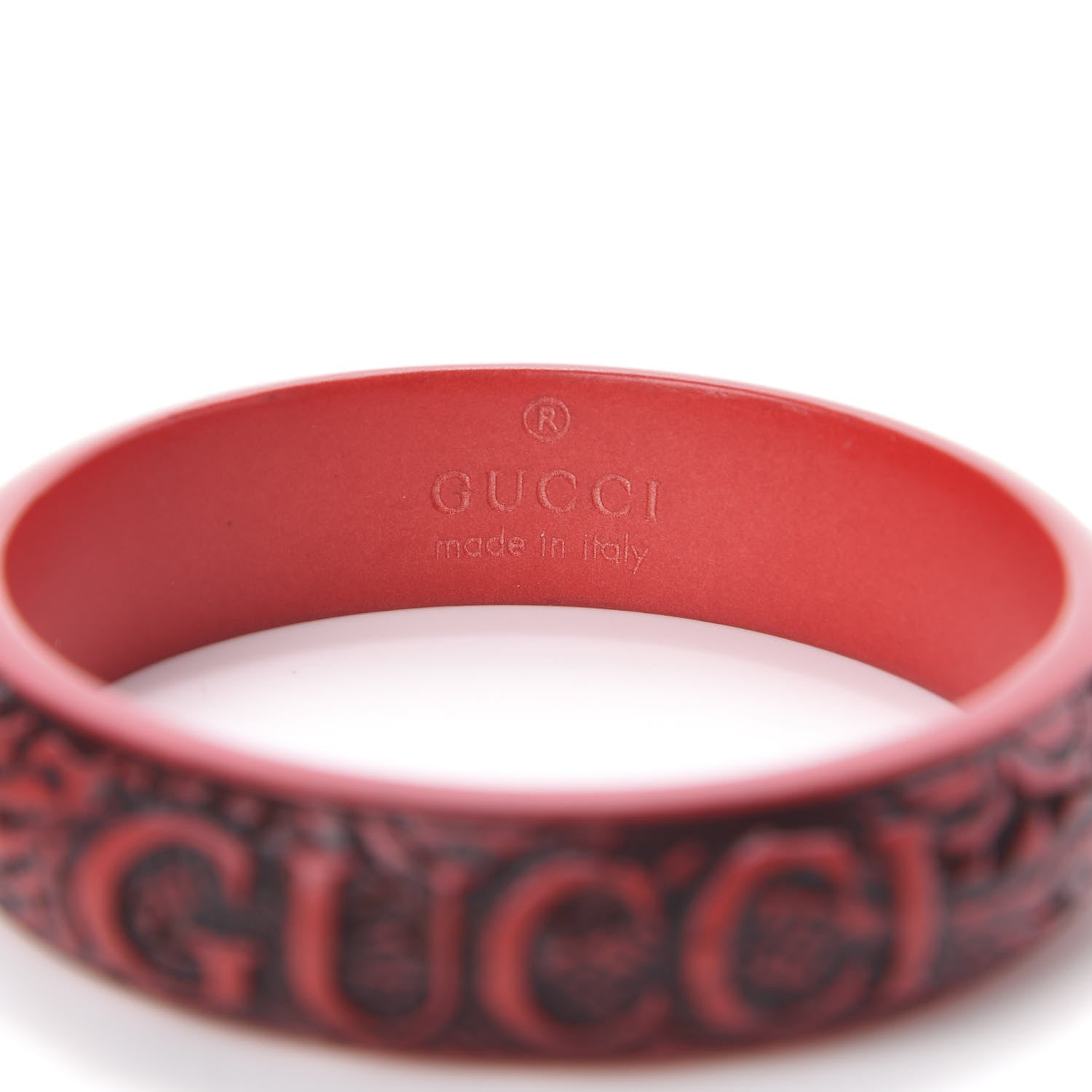 GUCCI RESIN CARVED DRAGON BANGLE BRACELET