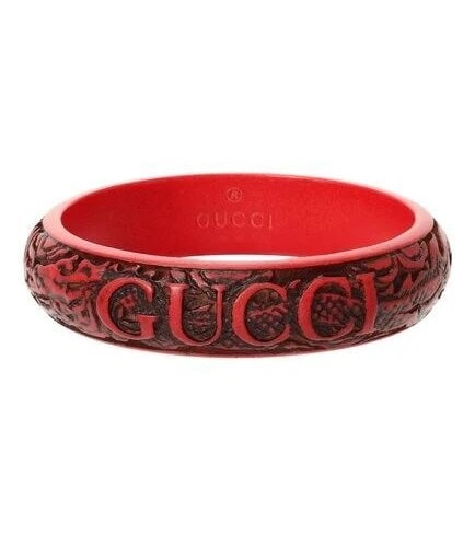 GUCCI RESIN CARVED DRAGON BANGLE BRACELET