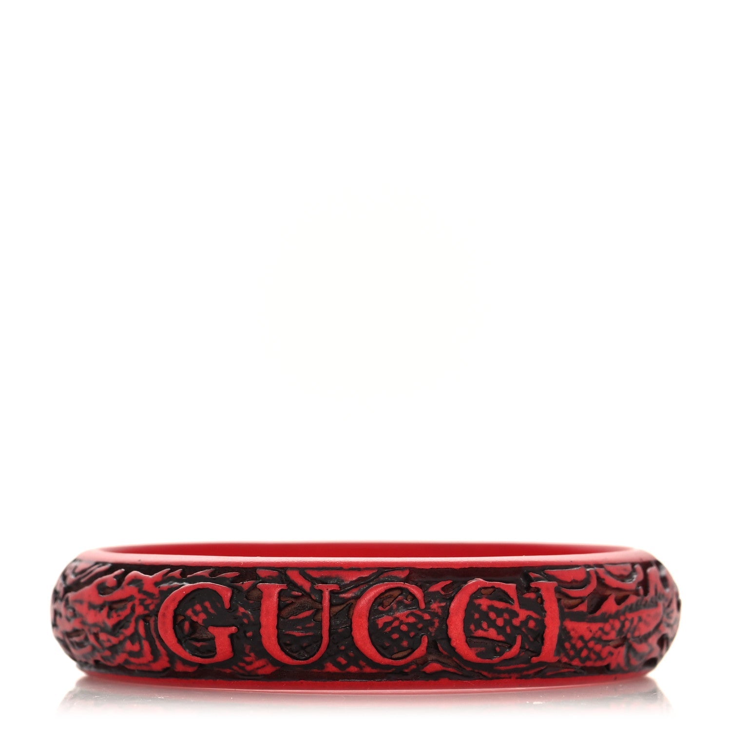 GUCCI RESIN CARVED DRAGON BANGLE BRACELET