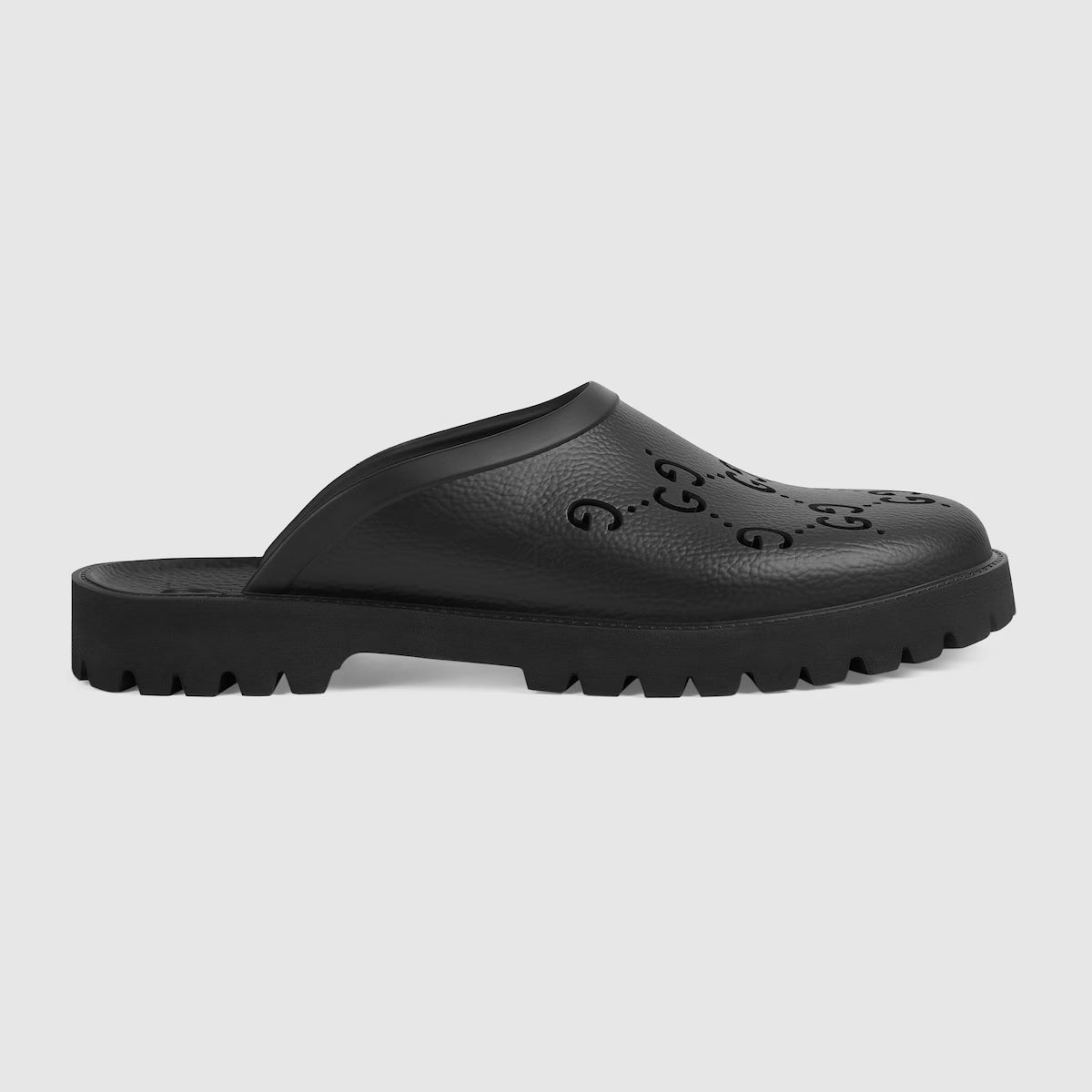GUCCI GG MONOGRAM PERFORATED RUBBER MEN'S SLIDES