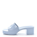 GUCCI LIGHT BLUE RUBBER PLATFORM SANDALS