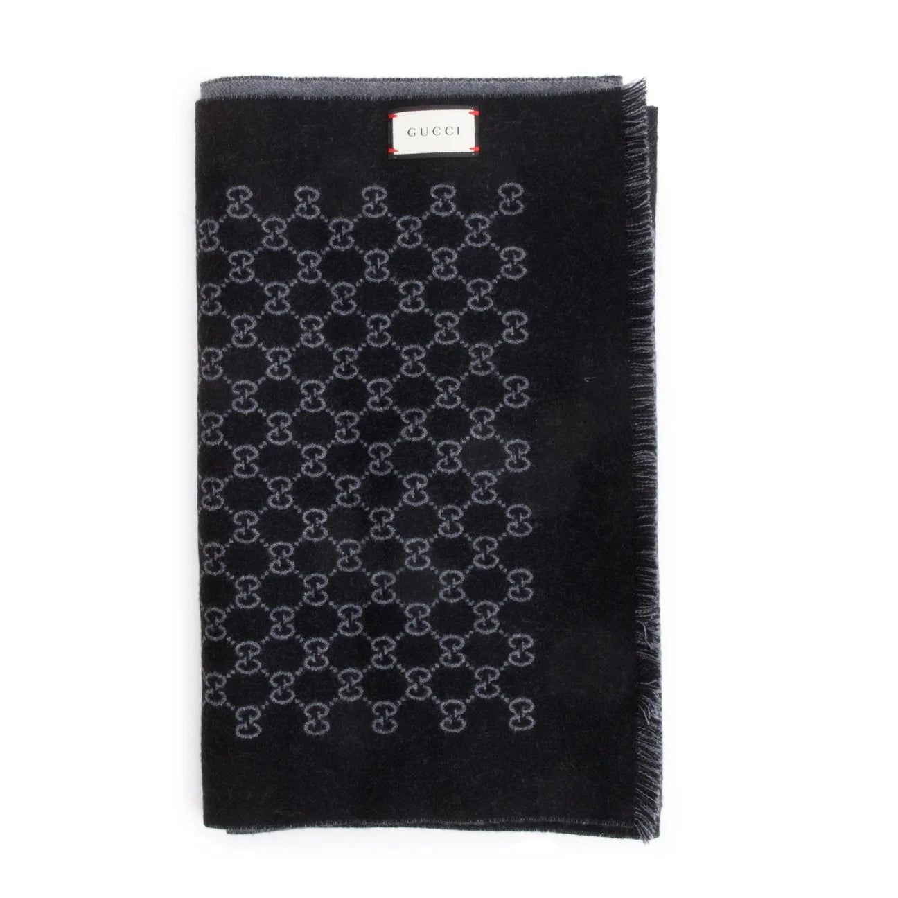 GUCCI GG JACQUARD KNITTED WOOL SCARF