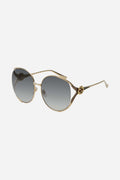 GUCCI ROUND 63MM GOLD FRAME GRADIENT SUNGLASSES 0225S