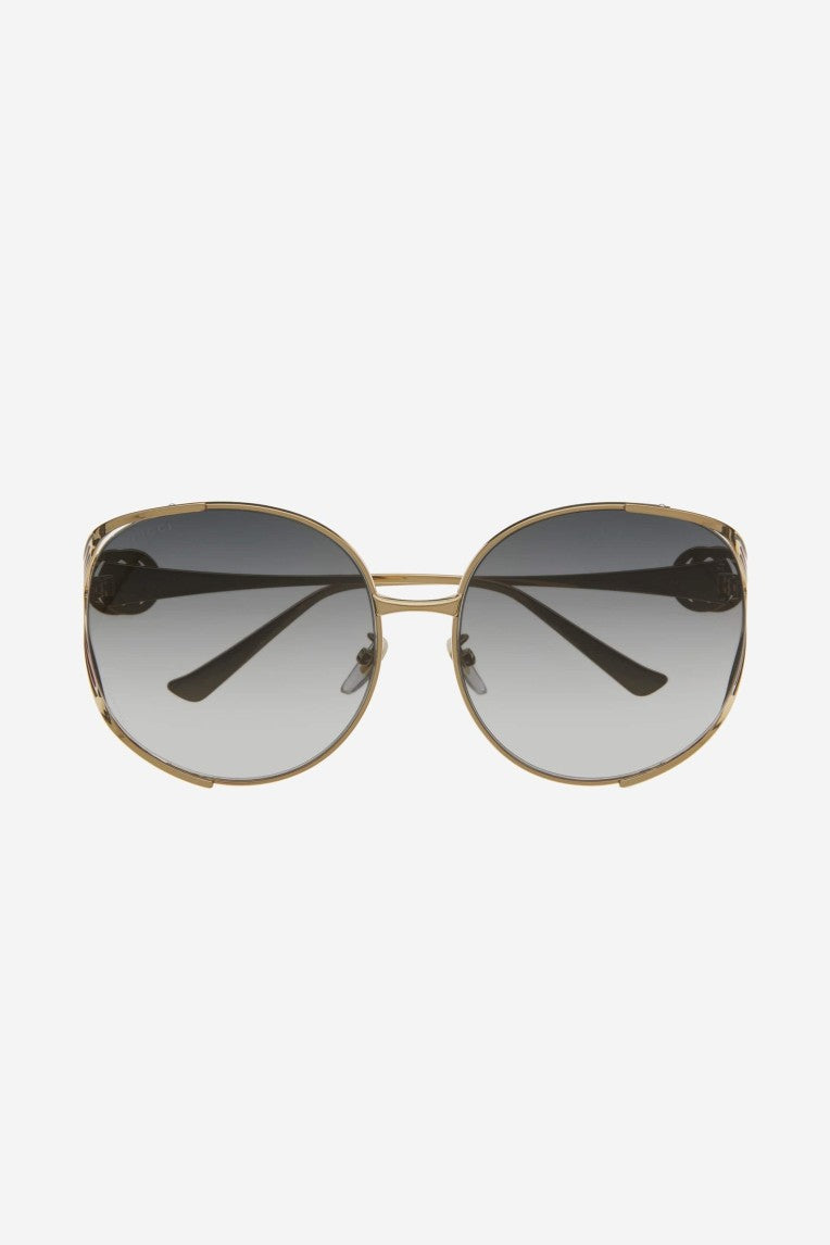 GUCCI ROUND 63MM GOLD FRAME GRADIENT SUNGLASSES 0225S