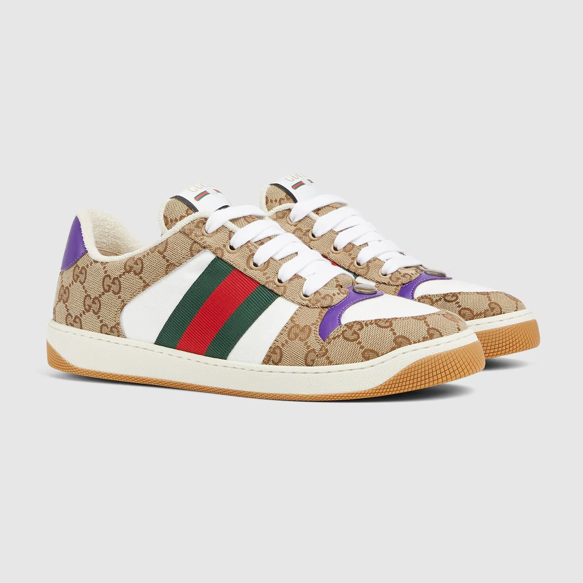 GUCCI SCREENER GG CANVAS & LEATHER MEN'S SNEAKERS