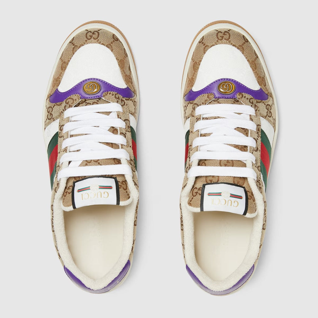 GUCCI SCREENER GG CANVAS & LEATHER MEN'S SNEAKERS