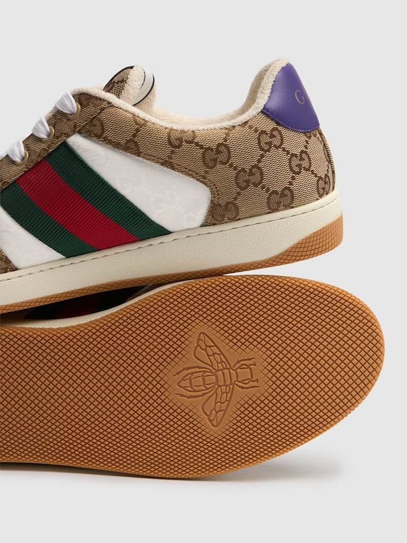 GUCCI SCREENER GG CANVAS & LEATHER MEN'S SNEAKERS