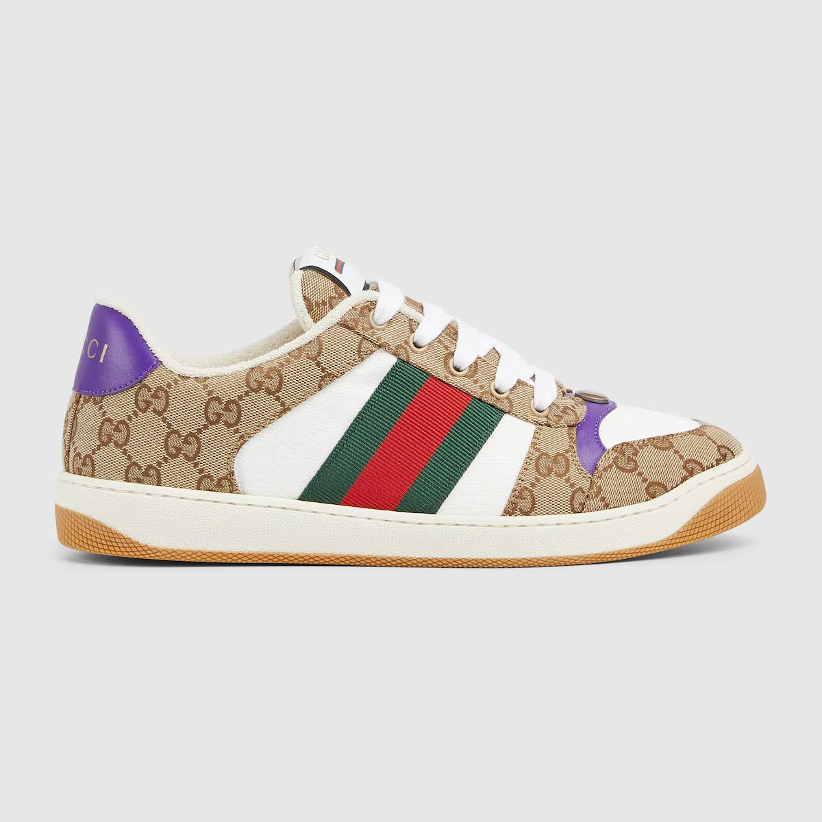 GUCCI SCREENER GG CANVAS & LEATHER MEN'S SNEAKERS