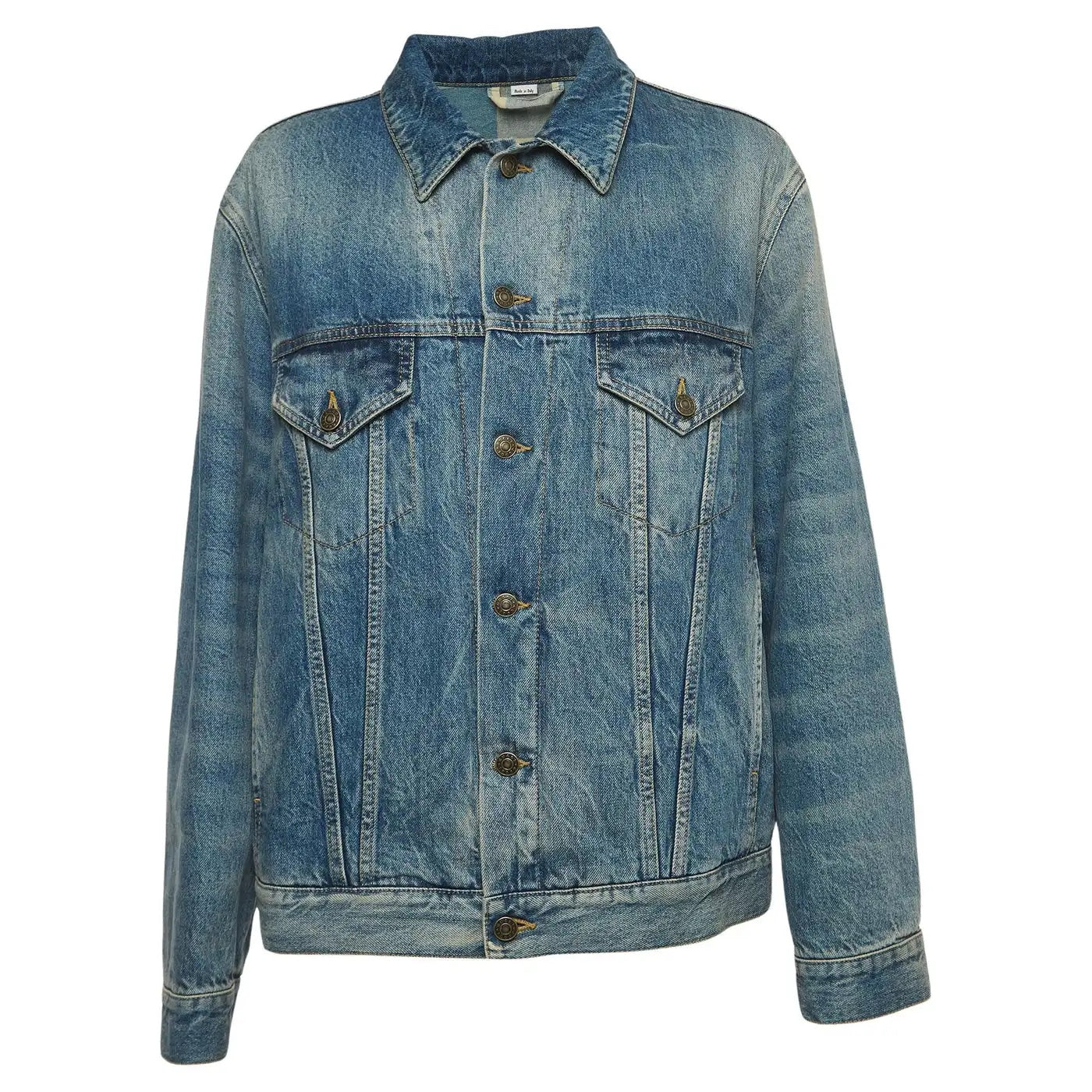 GUCCI TATAN & GINGHAM SHUNGA PEARL EMBROIDERED DENIM JACKET