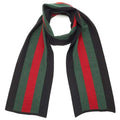 GUCCI SILK WOOL WEB KNIT SCARF