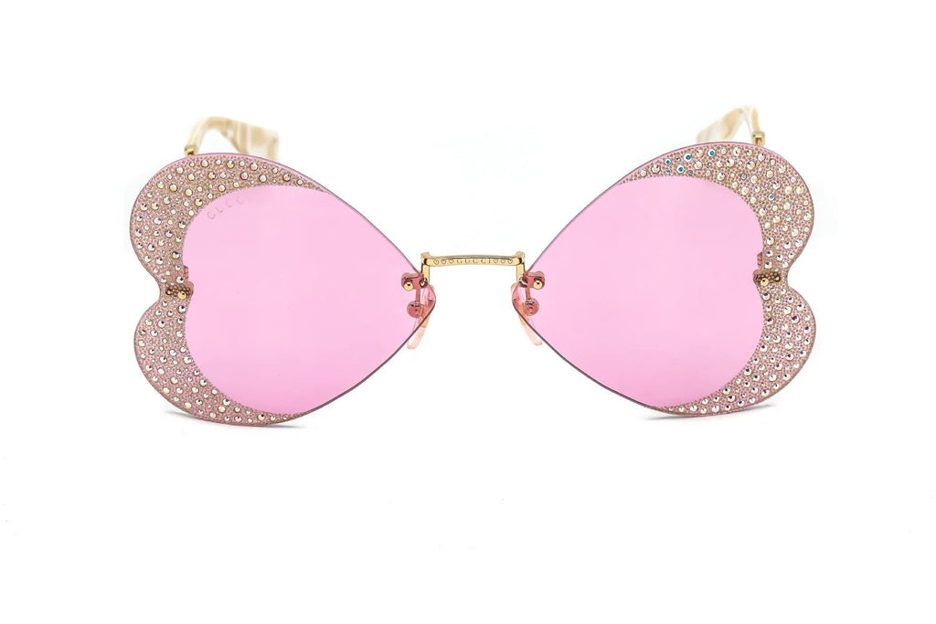 GUCCI SPECIAL EDITION CRYSTAL ENCRUSTED HEART SUNGLASSES