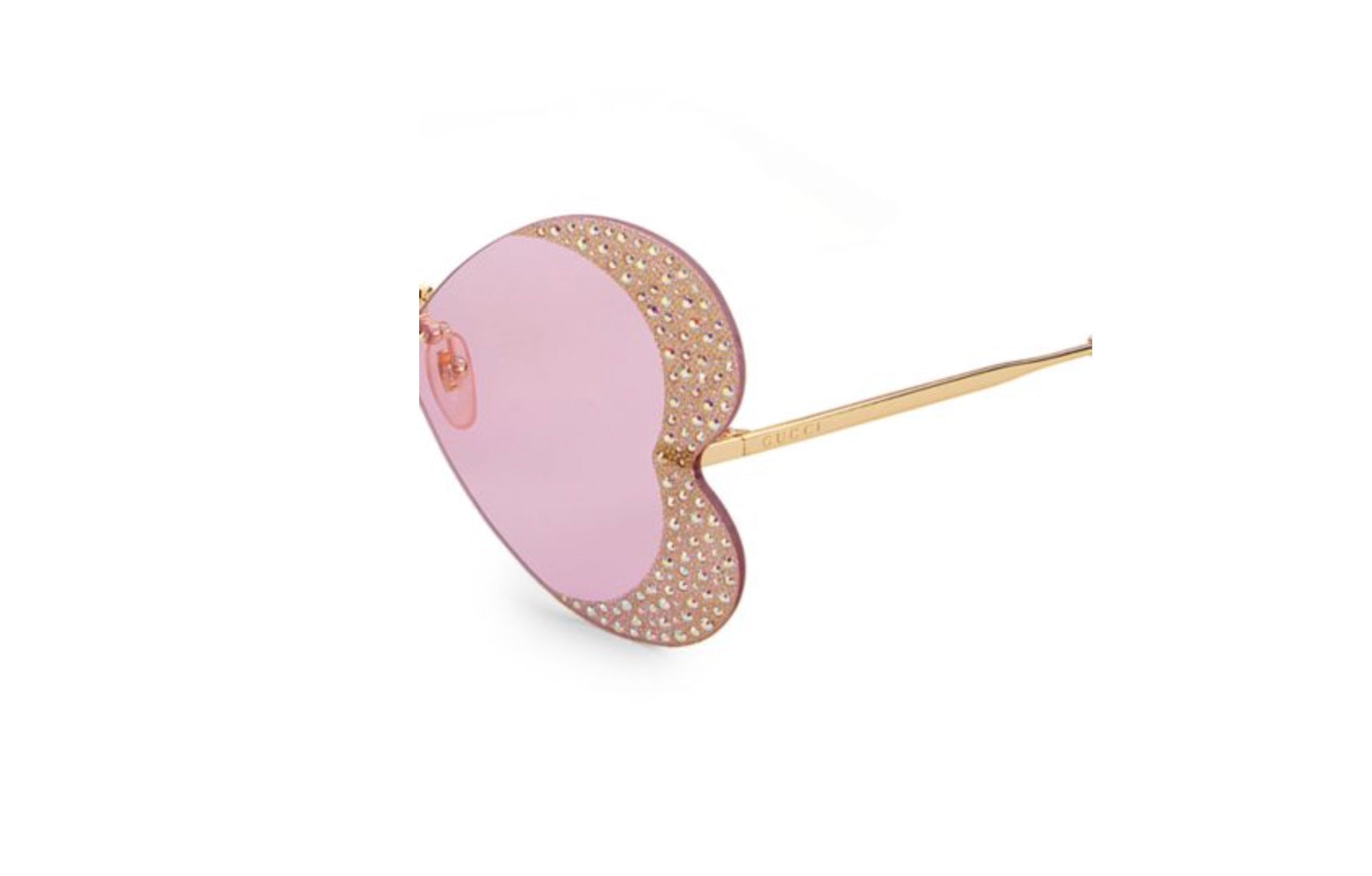 GUCCI SPECIAL EDITION CRYSTAL ENCRUSTED HEART SUNGLASSES