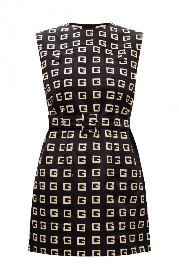 GUCCI SQUARE G FAILLE MINI DRESS