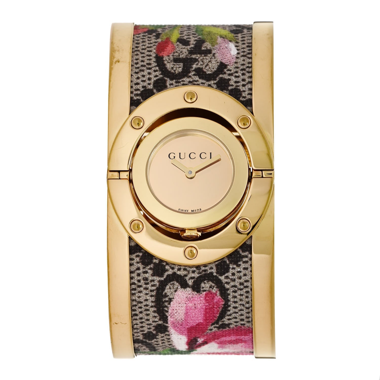 GUCCI TWIRL GG SUPREME BLOOMS STAINLESS STEEL QUARTZ WATCH