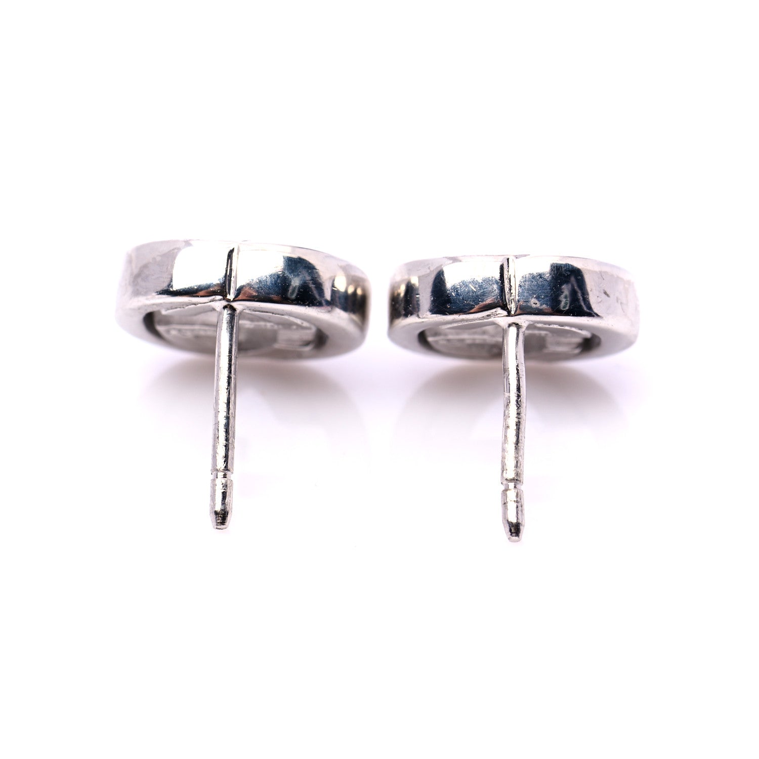 GUCCI INTERLOCKING GG STERLING SILVER STUD EARRINGS