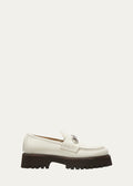 GUCCI SYLKE HORSEBIT PLATFORM CALFSKIN LEATHER LOAFERS
