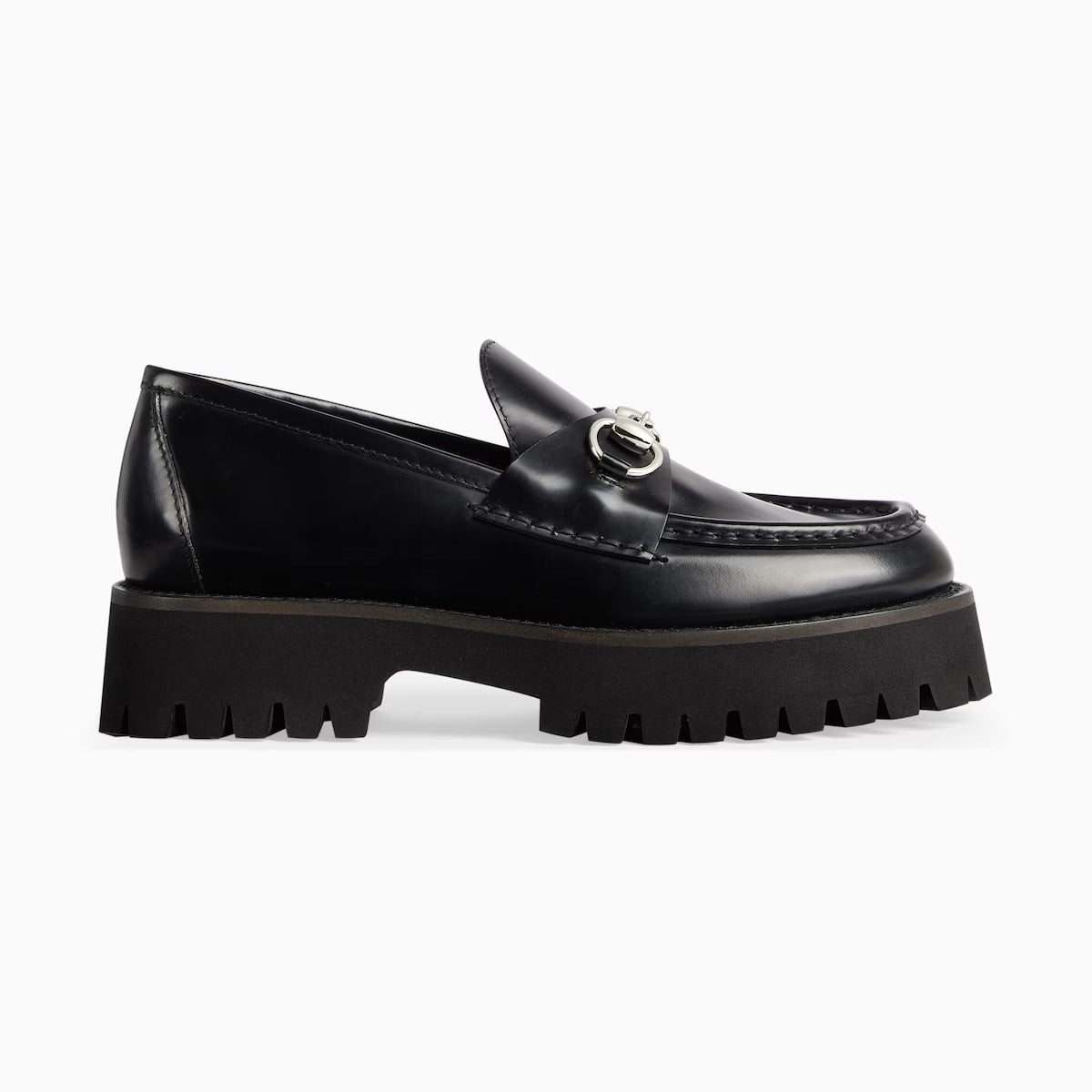 GUCCI SYLKE HORSEBIT PLATFORM CALFSKIN LEATHER LOAFERS