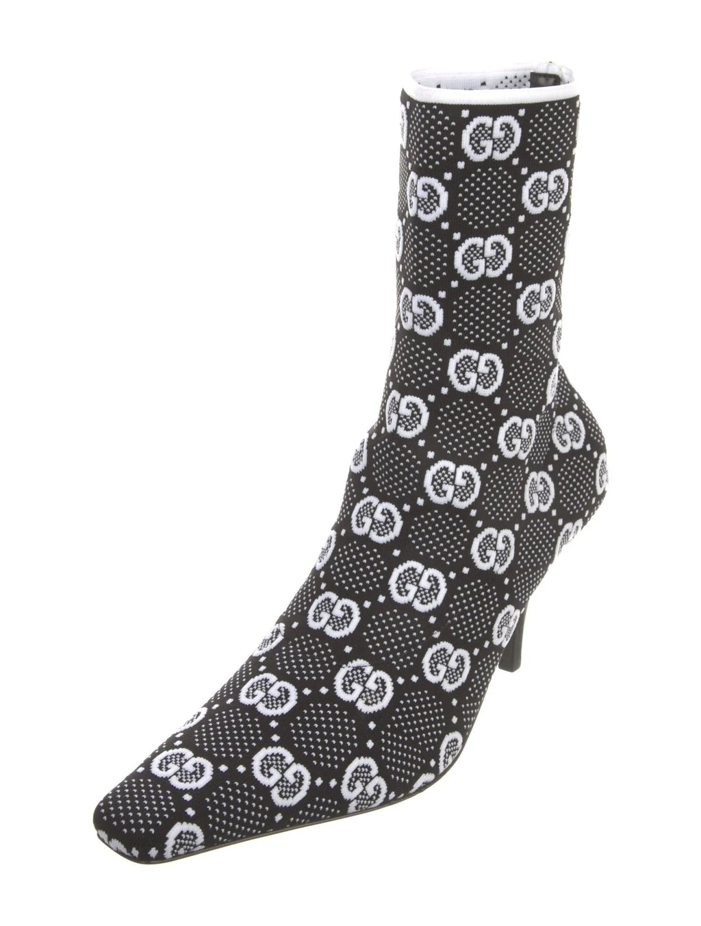 GUCCI TECHNICAL JERSEY KNIT GG MONOGRAM ANKLE BOOTS
