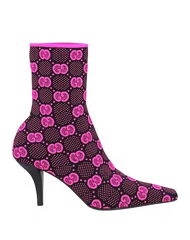 GUCCI TECHNICAL JERSEY KNIT GG MONOGRAM ANKLE BOOTS