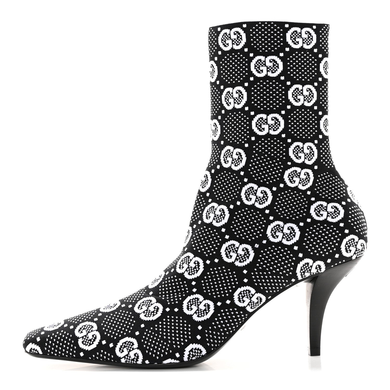 GUCCI TECHNICAL JERSEY KNIT GG MONOGRAM ANKLE BOOTS