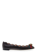 GUCCI GG RAJHA COLLECTION WEB LEATHER BALLET FLATS