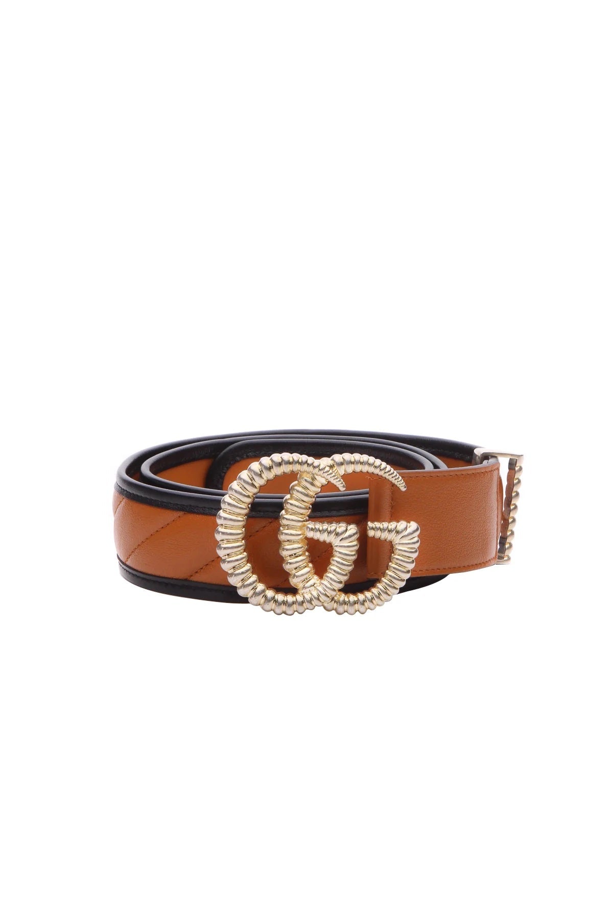 GUCCI GG MARMONT TORCHON QUILTED DIAGONAL QUILTED LEATHER BELT
