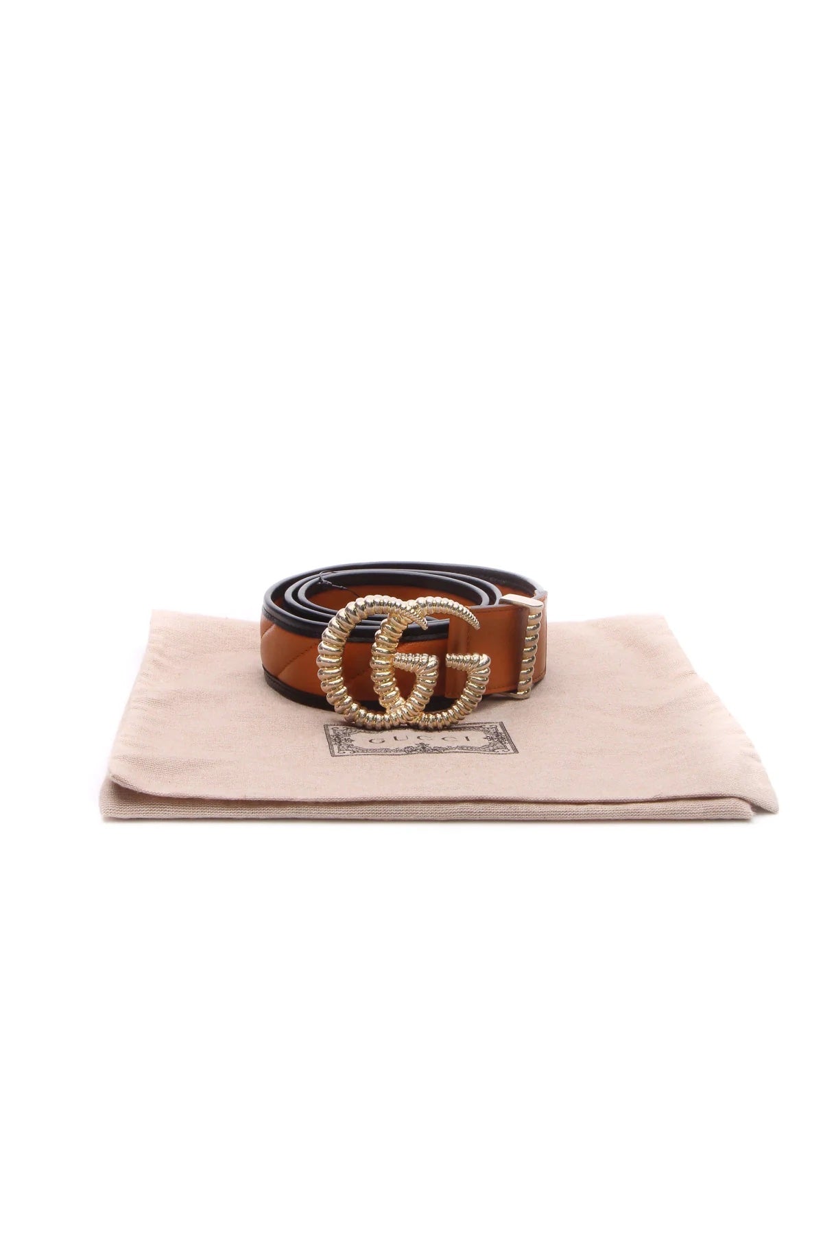 GUCCI GG MARMONT TORCHON QUILTED DIAGONAL QUILTED LEATHER BELT