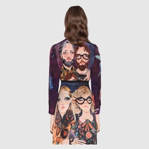 GUCCI UNSKILLED WORKER SILK SKIRT