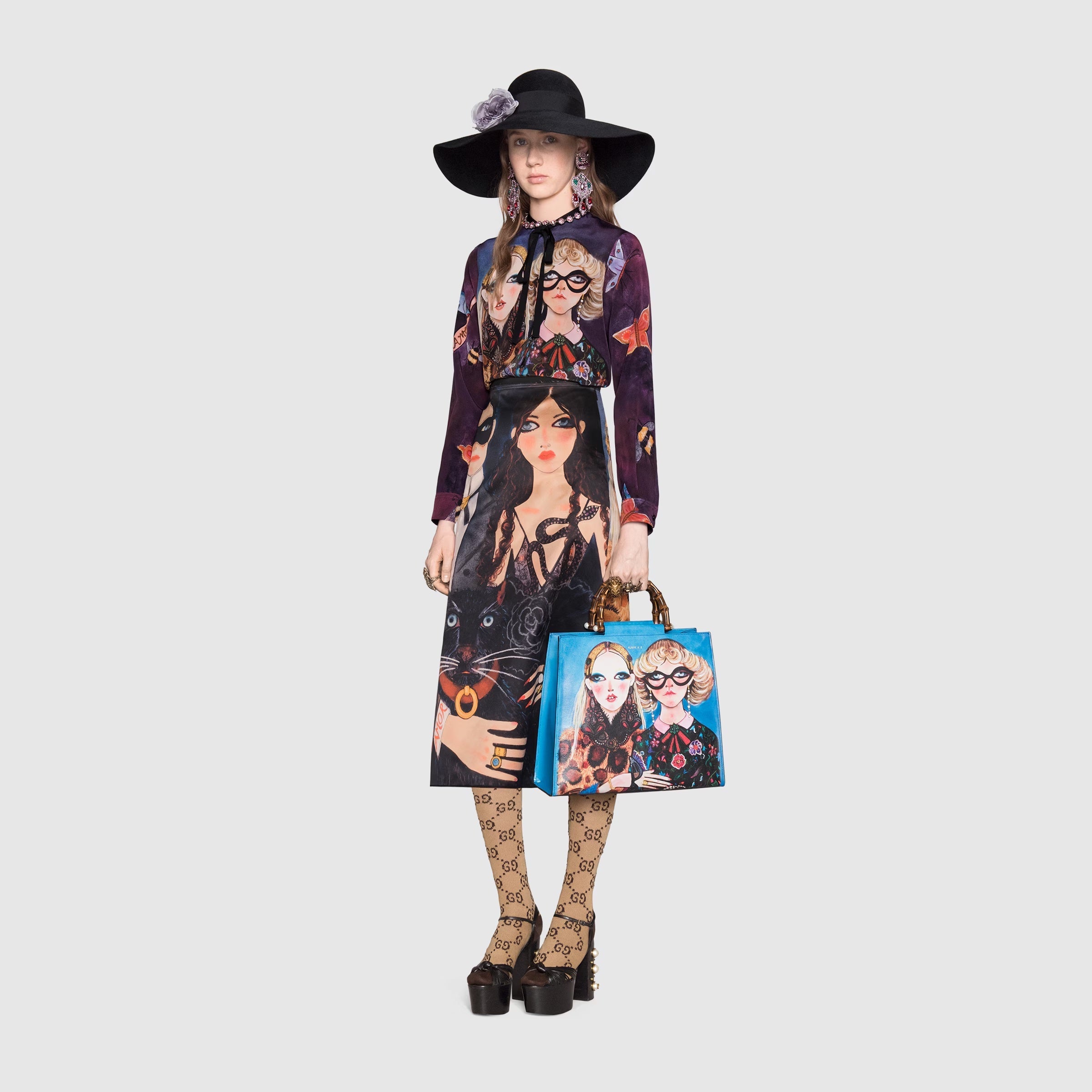 GUCCI UNSKILLED WORKER SILK SKIRT