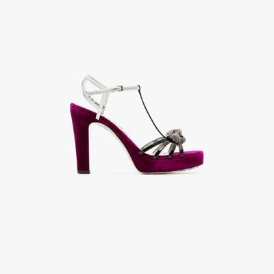 GUCCI VELVET ELIAS PLATFORM HEELS