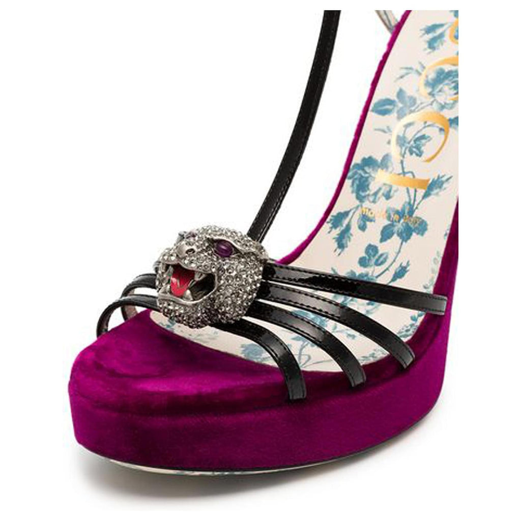 GUCCI VELVET ELIAS PLATFORM HEELS