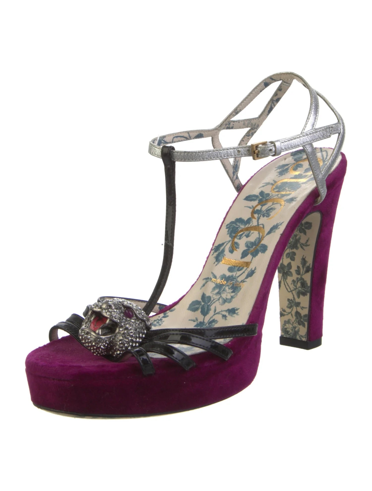 GUCCI VELVET ELIAS PLATFORM HEELS
