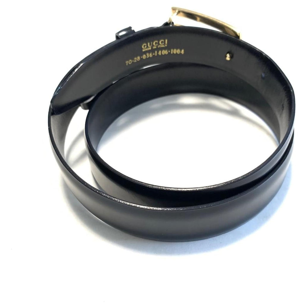 GUCCI VINTAGE G BUCKLE LEATHER BELT