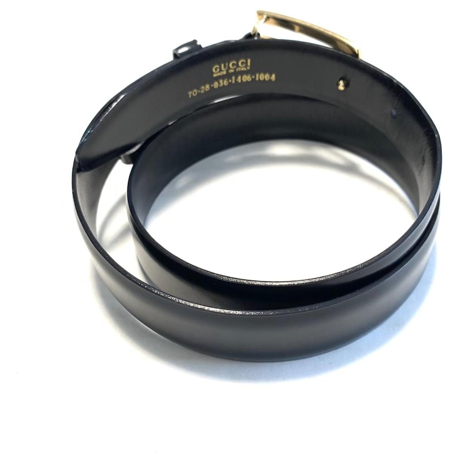 GUCCI VINTAGE G BUCKLE LEATHER BELT