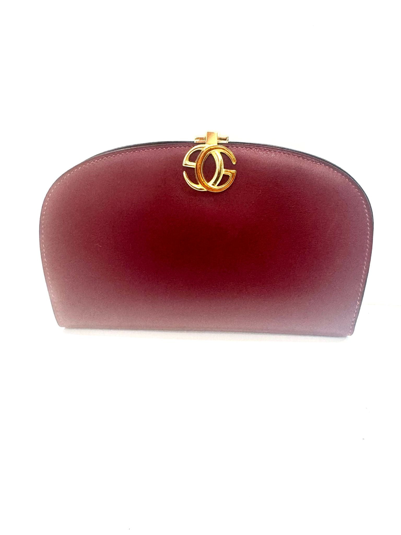 GUCCI VINTAGE CALFSKIN LEATHER WALLET IN WINE