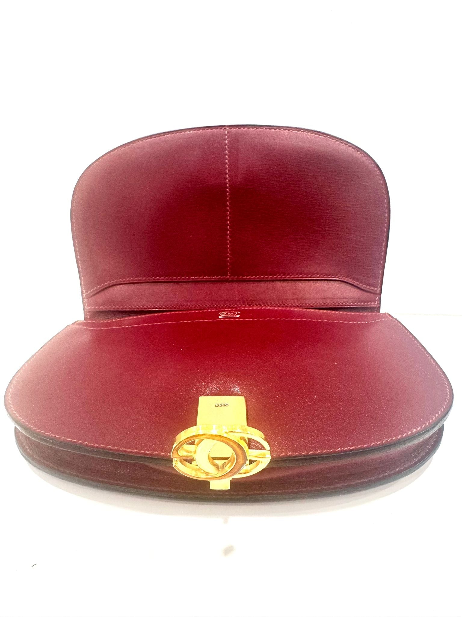GUCCI VINTAGE CALFSKIN LEATHER WALLET IN WINE
