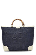 GUCCI VINTAGE WEB STRAP BAMBOO HANDLE TOTE BAG WITH SHOULDER STRAP