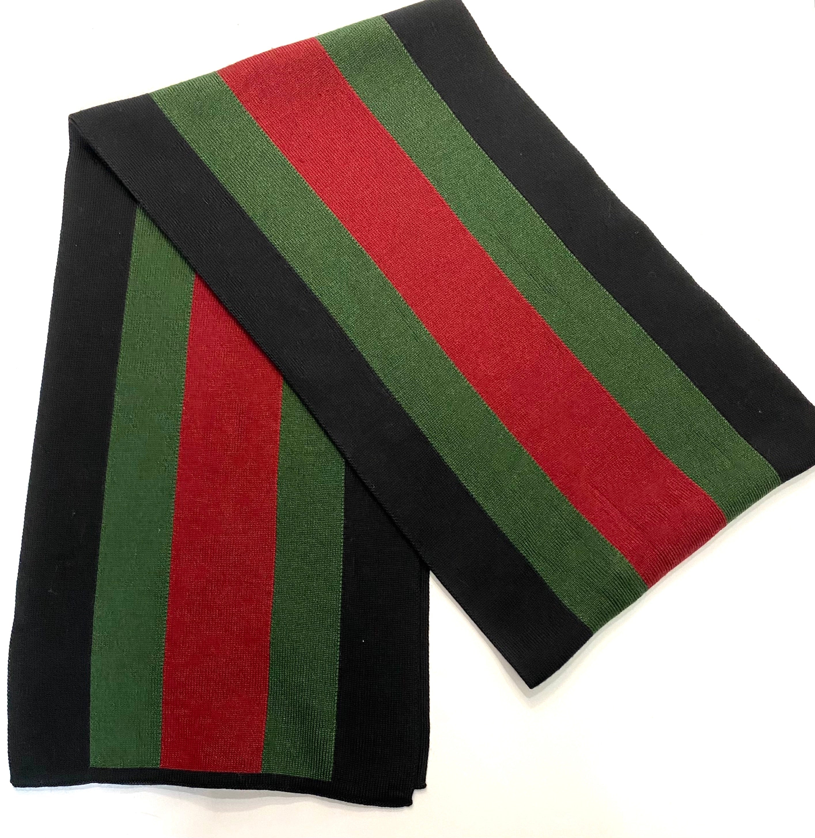GUCCI SILK WOOL WEB KNIT SCARF