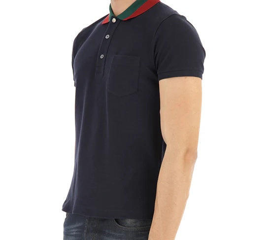 GUCCI WEB STRIPE TRIMMED POLO SHIRT